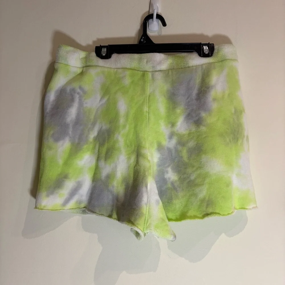 Free People Intimately Kelly Shorts Tie Dye Lime Green Size Medium